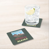 Fireweed u. Berge - Seward, Alaska Rechteckiger Pappuntersetzer (Vor Ort)