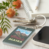 Fireweed u. Berge - Seward, Alaska Schlüsselanhänger (Vorderseite rechts)