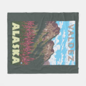 Fireweed u. Berge - Valdez, Alaska Fleecedecke (Vorderseite (Horizontal))