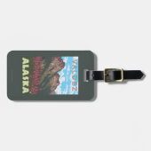 Fireweed u. Berge - Valdez, Alaska Gepäckanhänger (Vorderseite horizontal)