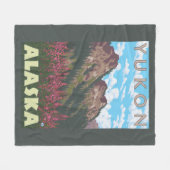 Fireweed u. Berge - Yukon, Alaska Fleecedecke (Vorderseite (Horizontal))