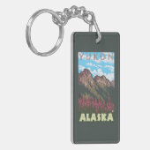 Fireweed u. Berge - Yukon, Alaska Schlüsselanhänger (Vorderseite links)