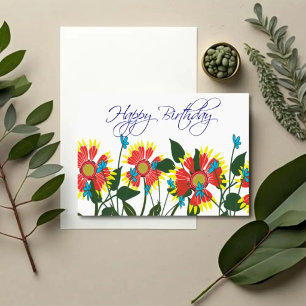 Firewheel Feld — Botanische Geburtstagskarte Karte