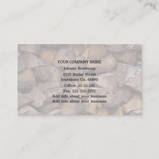 Firewood Business Card Visitenkarte (Vorderseite)