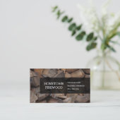 Firewood Business Cards Visitenkarte (Stehend Vorderseite)