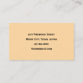 Firewood Cut Logs Visitenkarte (Rückseite)