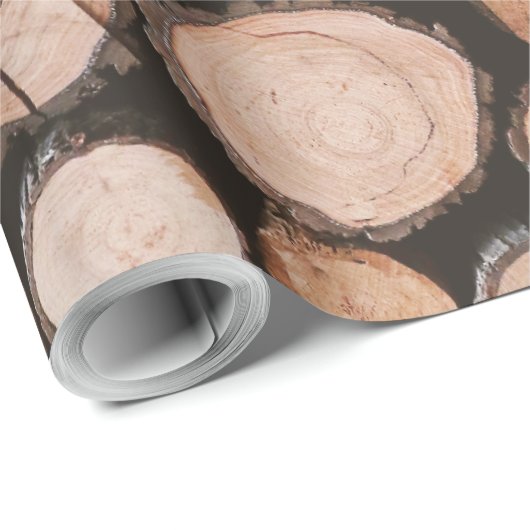 Firewood Logs Geschenkpapier (Rolleneckpunkt)