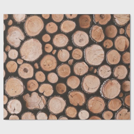 Firewood Logs Geschenkpapier (Flach)