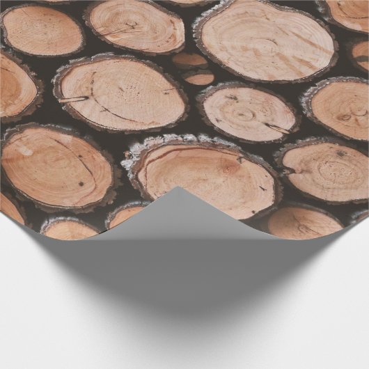 Firewood Logs Geschenkpapier (Ecke)