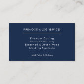 Firewood Supply Service Visitenkarte (Rückseite)
