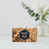 Firewood Wooden Logs Tree Service AX Visitenkarte (Stehend Vorderseite)