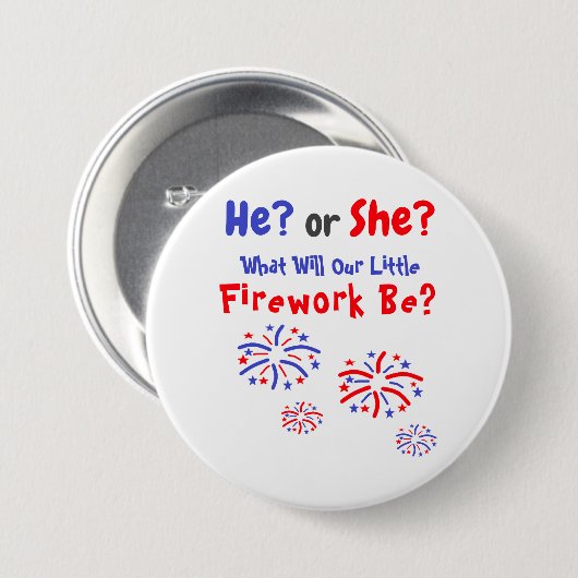Firework American Gender Reveal Button (Vorne & Hinten)