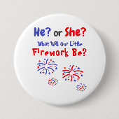 Firework American Gender Reveal Button (Vorderseite)