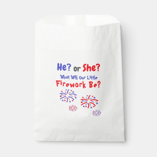 Firework American Gender Reveal Geschenktütchen (Vorderseite)