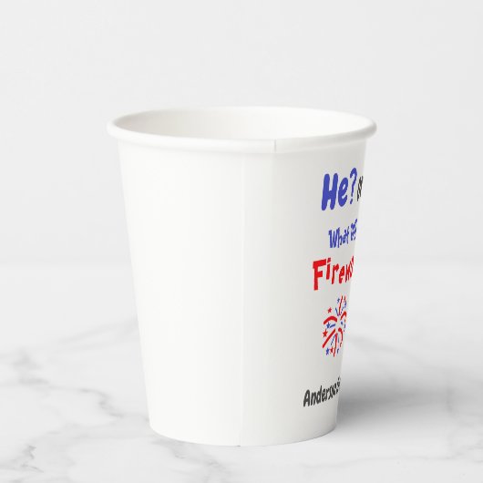 Firework American Gender Reveal Pappbecher (Rechts)