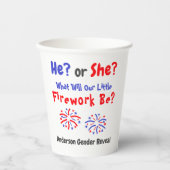 Firework American Gender Reveal Pappbecher (Vorderseite)