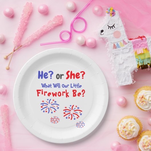Firework American Gender Reveal Pappteller (Party)