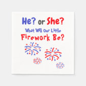 Firework American Gender Reveal Serviette (Vorderseite)