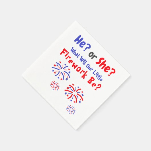 Firework American Gender Reveal Serviette (Ecke)