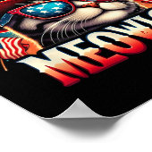 Firework Cat Funny Patriotic Kitty Cat Meowica 4. Poster (Ecke)