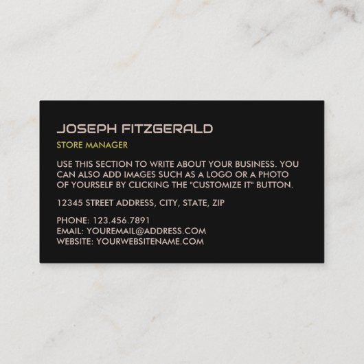 Firework Display, Fireworks Sales Visitenkarte (Rückseite)