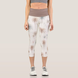 Firework Palms Capri Leggings