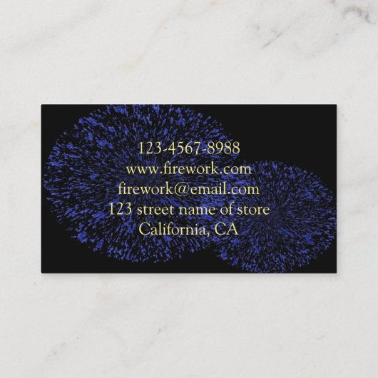 Firework-Party Visitenkarte (Rückseite)