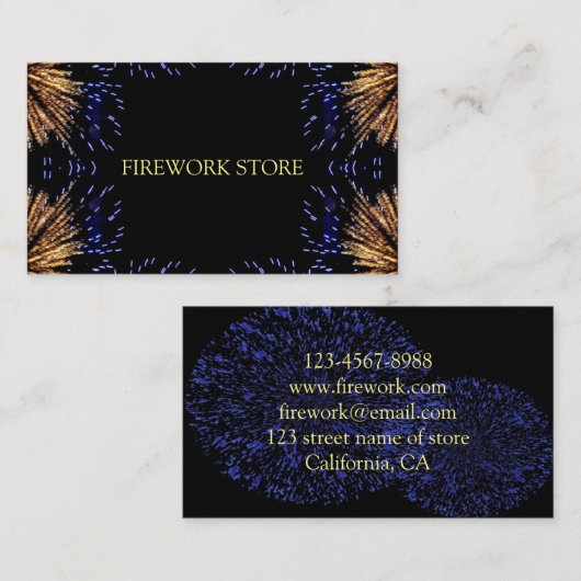 Firework-Party Visitenkarte (Vorne/Hinten)