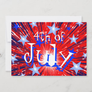 Firework Red White Blue '4. Juli' Party Einladung
