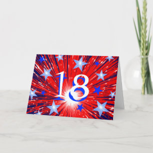 Firework Red White Blue 'Age' Geburtstagskarte Karte
