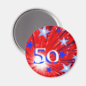 Firework Red White Blue 'Age' Kühlschrankmagnet (Vorderseite/Rückseite)