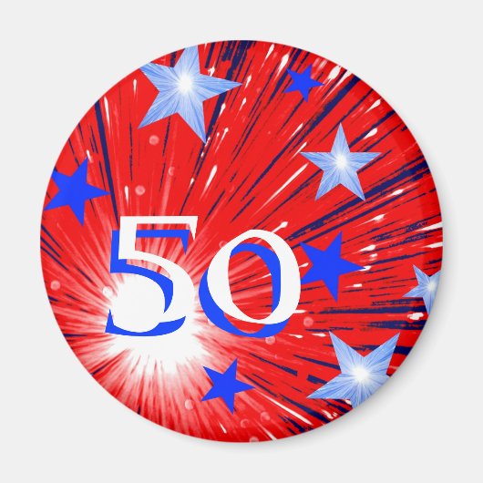 Firework Red White Blue 'Age' Kühlschrankmagnet (Vorne)