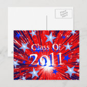 Firework Red White Blue 'Class of 2011' Postkarte (Vorne/Hinten)
