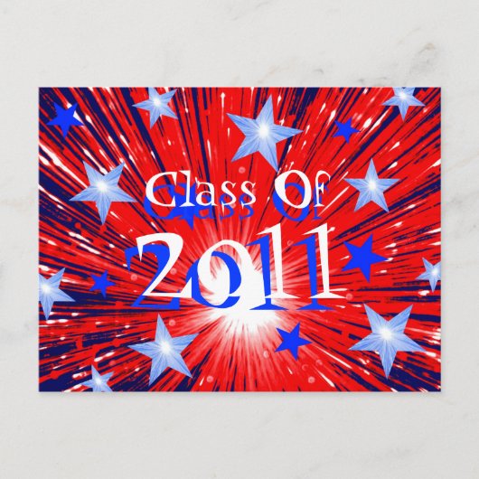 Firework Red White Blue 'Class of 2011' Postkarte (Vorderseite)