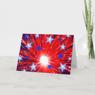 Firework Red White Blue Grußkarte Karte