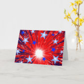 Firework Red White Blue 'Happy 4. Juli' Karte (Gelbe Blume)