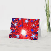 Firework Red White Blue 'Happy 4. Juli' Karte (Vorderseite)