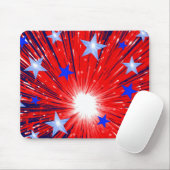 Firework Red White Blue Mousepad (Mit Mouse)