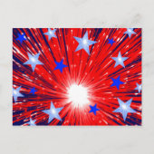 Firework Red White Blue Postkarte (Vorderseite)