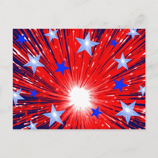 Firework Red White Blue Postkarte (Vorderseite)