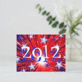 Firework Red White Blue Postkarte "2012" (Stehend Vorderseite)