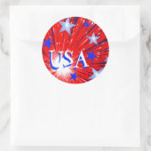 Firework Red White Blue 'USA' Aufkleber (Tasche)