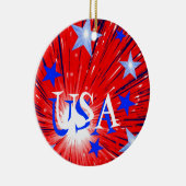 Firework Red White Blue 'USA' Ornament (Rechts)