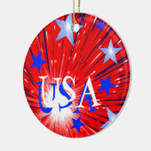 Firework Red White Blue 'USA' Ornament (Links)