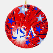 Firework Red White Blue 'USA' Ornament (Hinten)