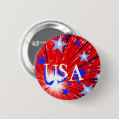 Firework Red White Blue 'USA' Taste rund Button (Vorne & Hinten)