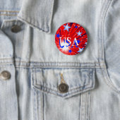 Firework Red White Blue 'USA' Taste rund Button (Beispiel)