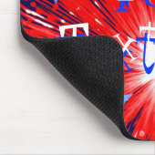 Firework Red White Blue "Your Text" Mousepad (Ecke)