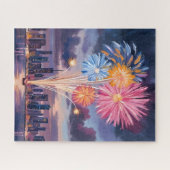 Firework Show | New Year’s Eve Watercolor Puzzle (Horizontal)