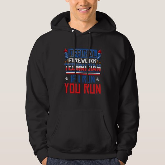 Firework Technician 4th Of July American Flag Hoodie (Vorderseite)